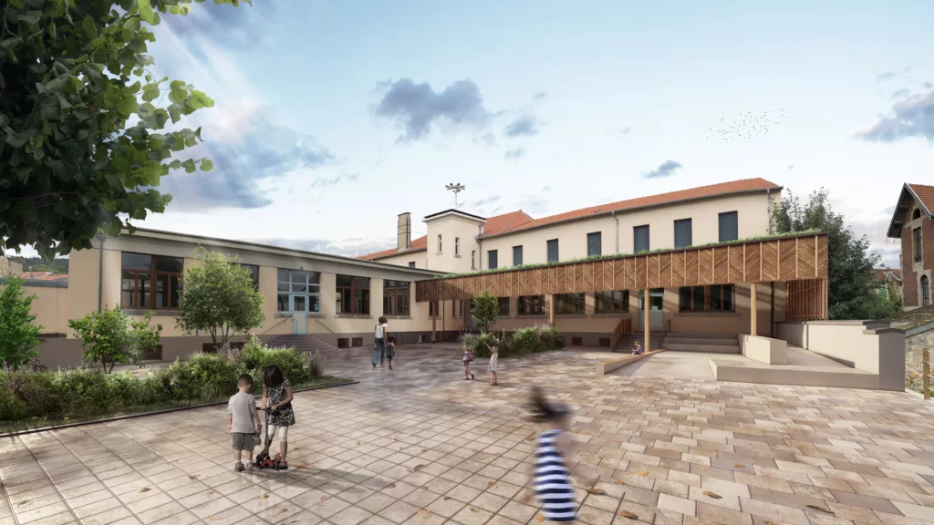 Construction d&rsquo;un préau et mise en accessibilité / école Jules Ferry