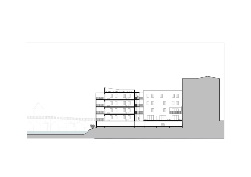 Restructuration d&rsquo;un îlot urbain avec logements et commerces