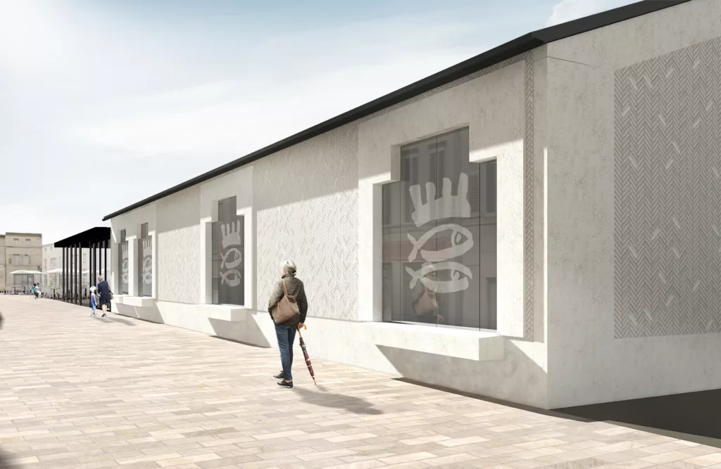 Marché couvert et place publique